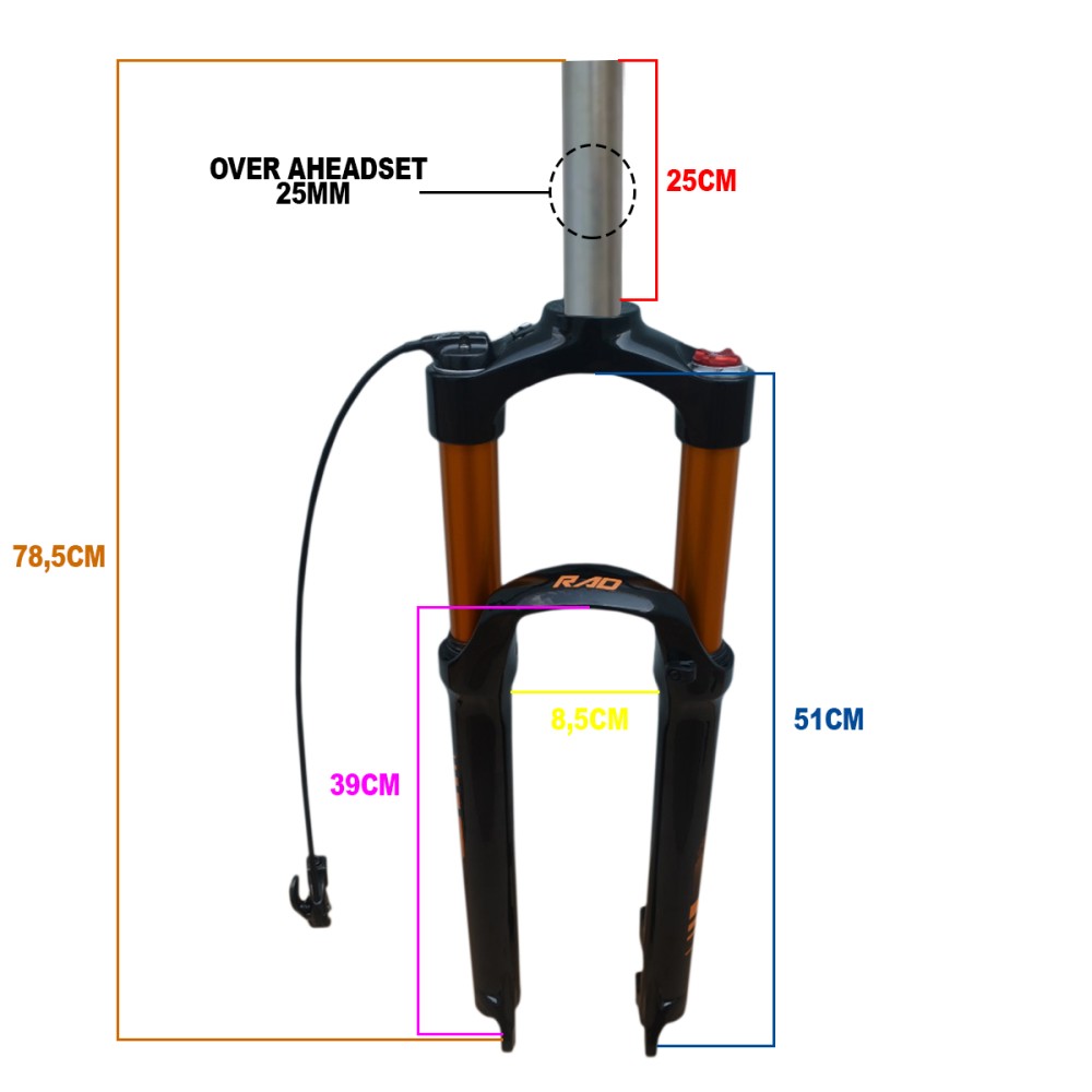 Garfo 29 Suspensao AR Magnesium 100mm Trava AR-909 Dourado Garfo 29 Suspensao AR Magnesium 100mm Trava AR-909 Dourado