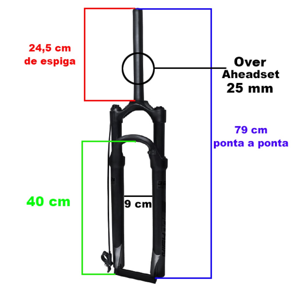 Garfo 29 Suspensao Air32 High One Aluminio Ahead 100mm Preto Garfo 29 Suspensao Air32 High One Aluminio Ahead 100mm Preto