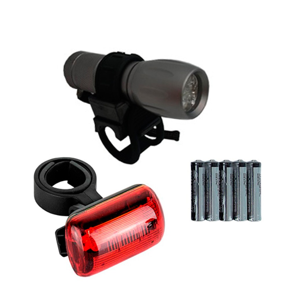 Farol Lanterna Bike KIT 09 LED Vista Light Dt-09 Prata