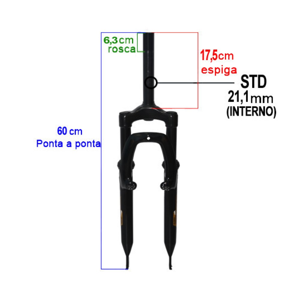 Garfo 24 Mtb Suspensao 325 Aco Std 21,1mm Preto Garfo 24 Mtb Suspensao 325 Aco Std 21,1mm Preto