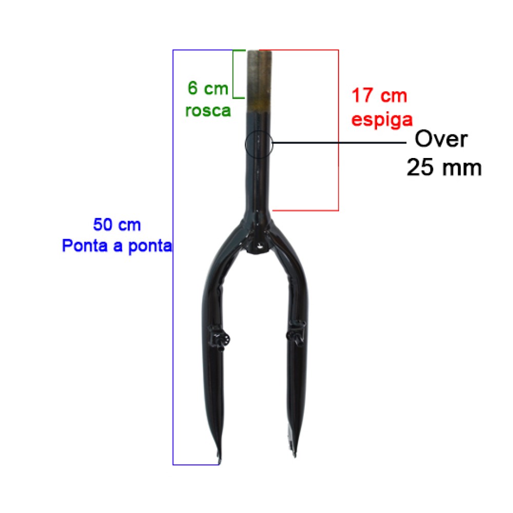 Garfo 20 Cross Pino V-brake Preto Garfo 20 Cross Pino V-brake Preto