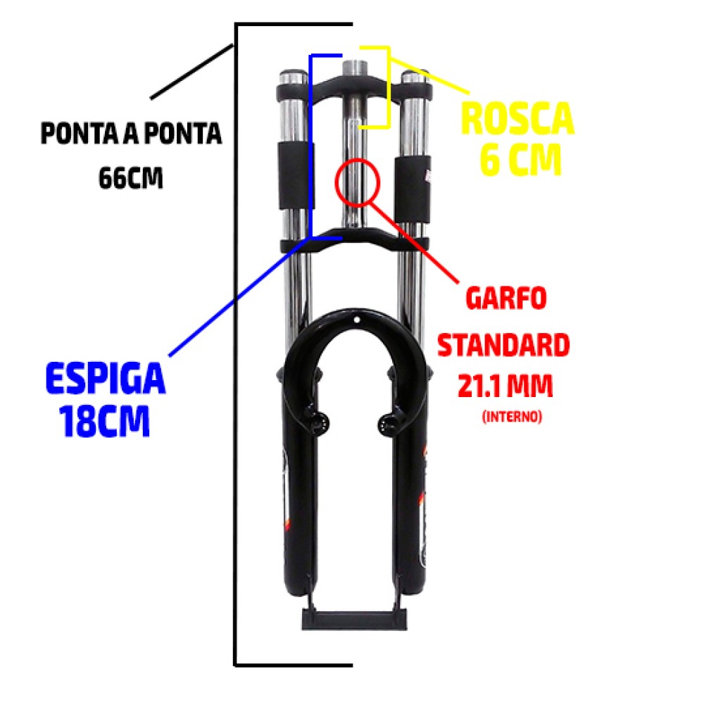 Garfo 26 Suspensão Amortecedor Big Gordo Dh Std Regul Preto Garfo 26 Suspensão Amortecedor Big Gordo Dh Std Regul Preto
