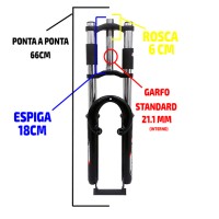 Garfo 26 Suspensão Amortecedor Big Gordo Dh Std Regul Preto