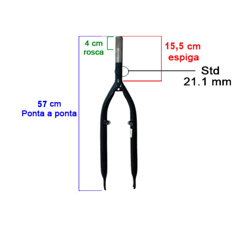 Garfo 26 Mtb Pino V-brake Std Preto Brilhante Garfo 26 Mtb Pino V-brake Std Preto Brilhante