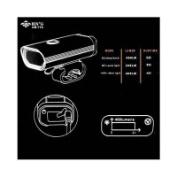 Farol Lanterna Bike 400 Lumens WS-276 USB Recarregavel Preto
