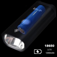 Farol Lanterna Bike 400 Lumens WS-276 USB Recarregavel Preto