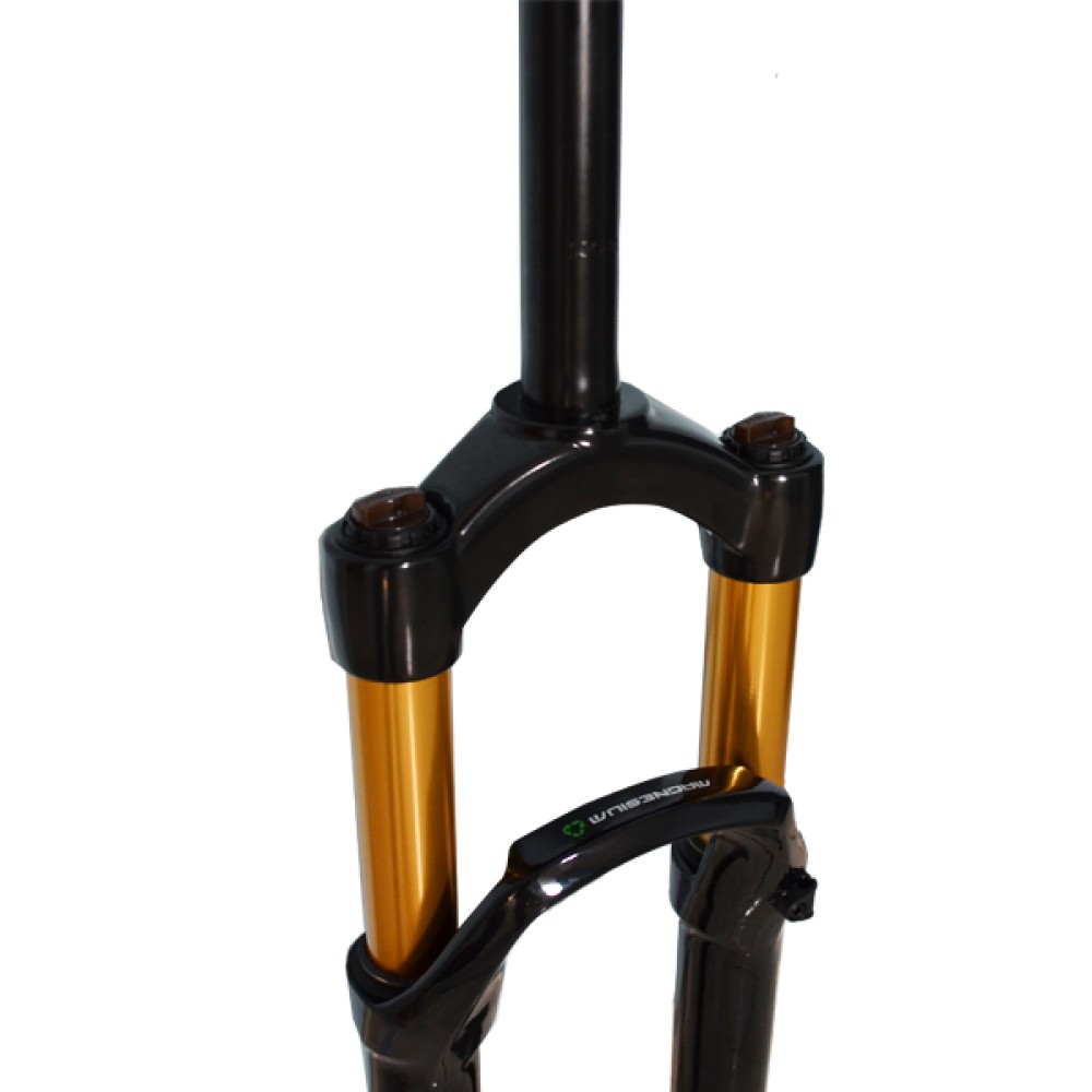 Garfo 26 Suspensao Black Voltec Aluminio 100mm Preto Dourado Garfo 26 Suspensao Black Voltec Aluminio 100mm Preto Dourado
