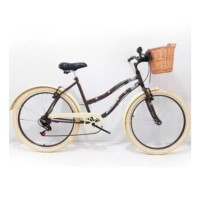 Cesta Cestinha Bicicleta Vime C/ Alça Em Couro Retrô Vintage