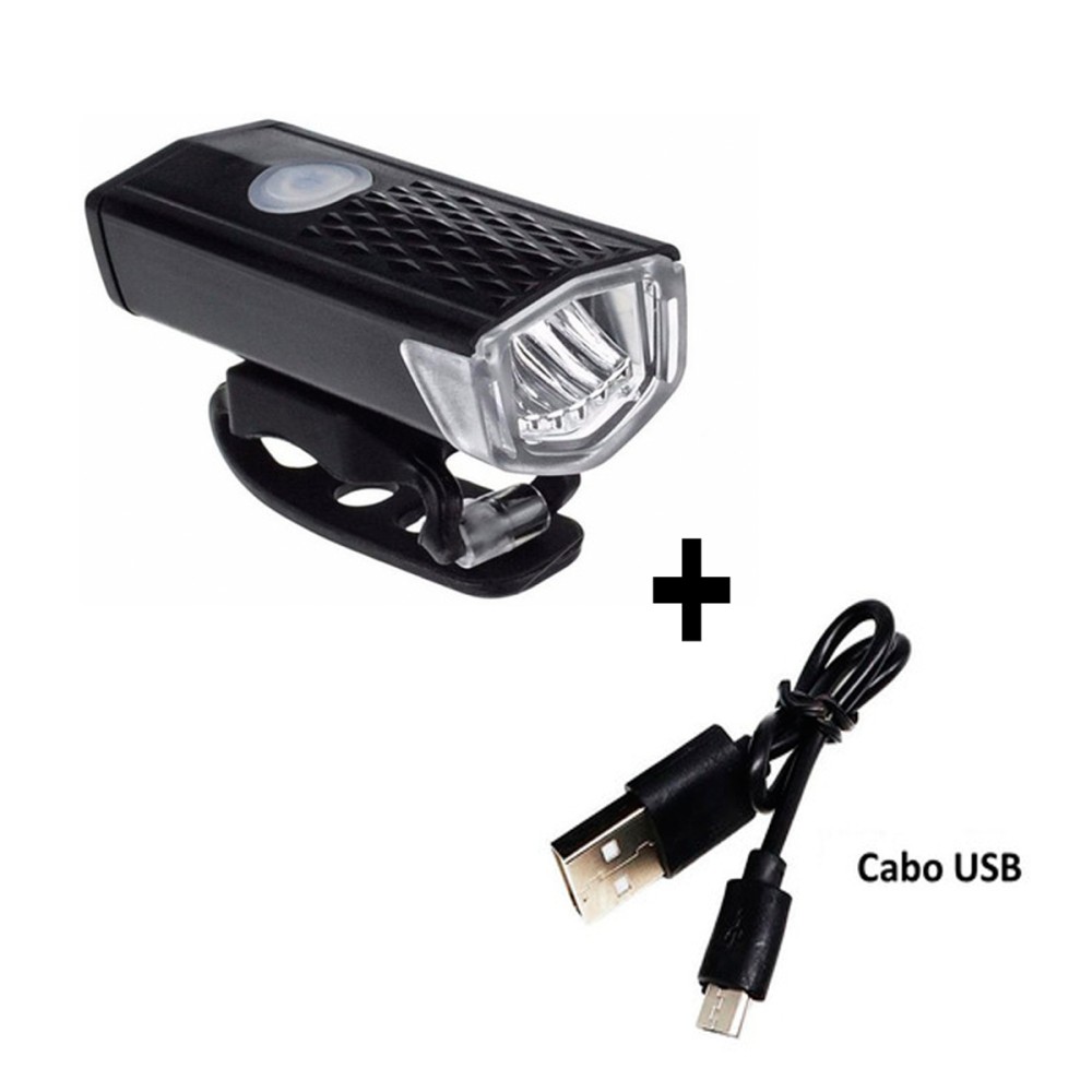 Farol Lanterna Bike D-2255 300 Lumens Mini Usb Recarregável Farol Lanterna Bike D-2255 300 Lumens Mini Usb Recarregável