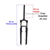 Garfo 29 Suspensao Alum Ahead 100mm PM Blaze Preto