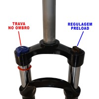 Garfo 29 Suspensão Ombro Alumínio Ahead Trava MXFK-18 Preto