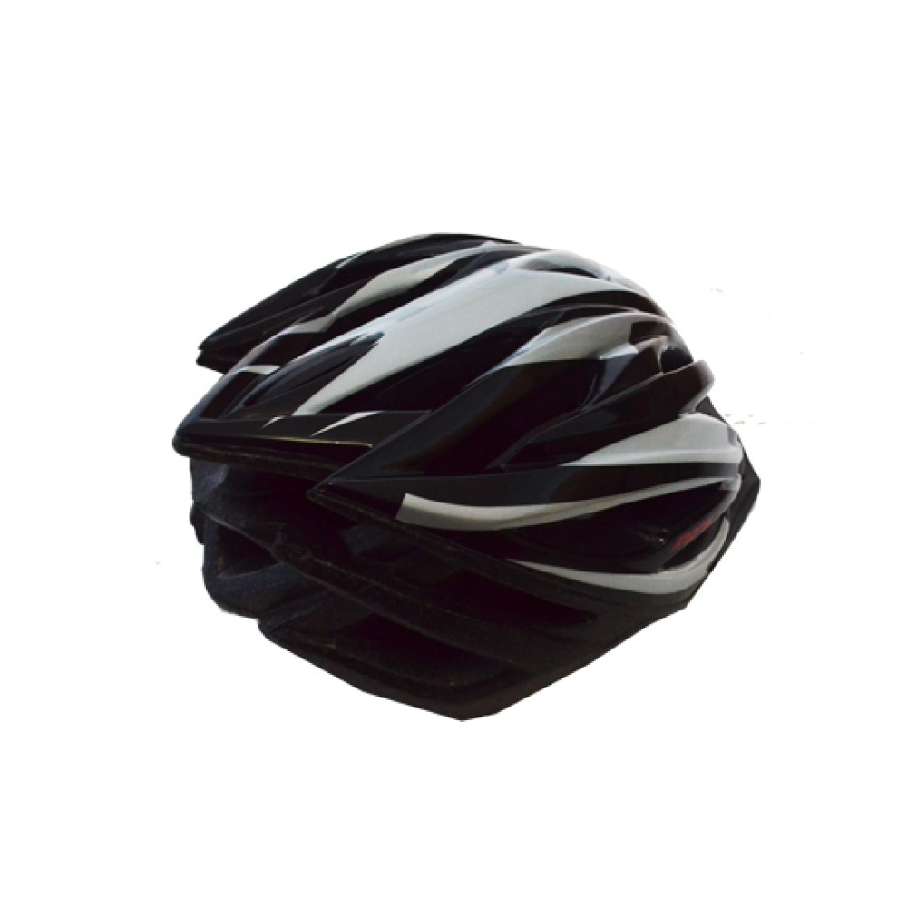 Capacete Ciclismo Argon HX-012 C/ Led Preto C/ Branco Capacete Ciclismo Argon HX-012 C/ Led Preto C/ Branco