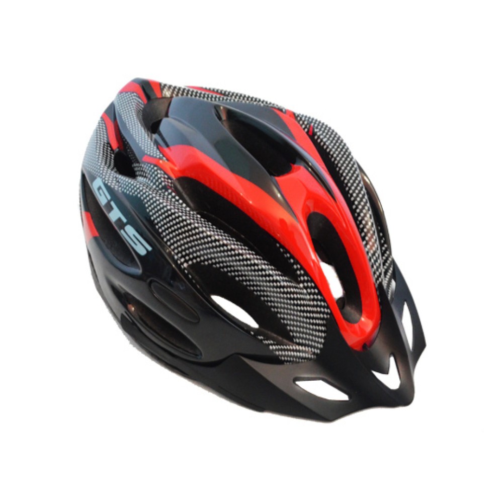 Capacete Ciclismo Adulto Grande GTS C/ Led Preto C/ Vermelho