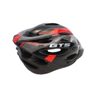 Capacete Ciclismo Adulto Grande GTS C/ Led Preto C/ Vermelho