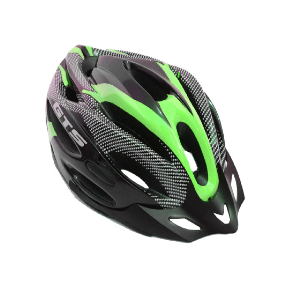 Capacete Ciclismo Adulto Grande GTS C/ Led Preto C/ Verde