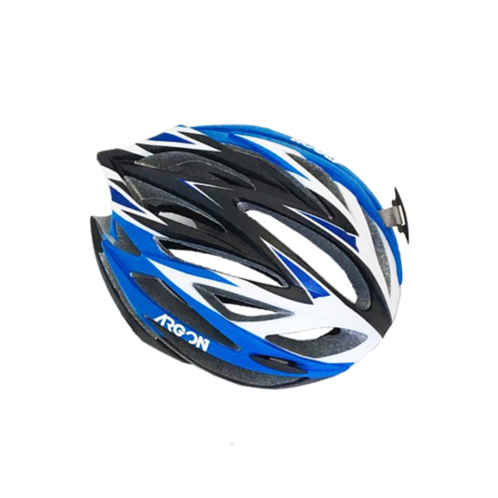 Capacete Ciclismo Adulto Grande Argon TA-016 Led Preto Fosco C/ Azul