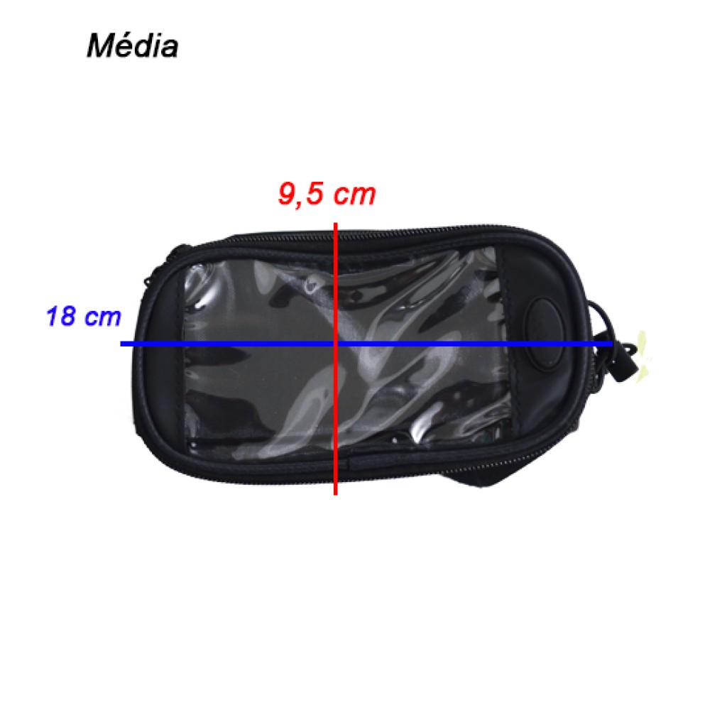 Bolsa Celular Bike com Extensor Fone Media Preto Bolsa Celular Bike com Extensor Fone Media Preto
