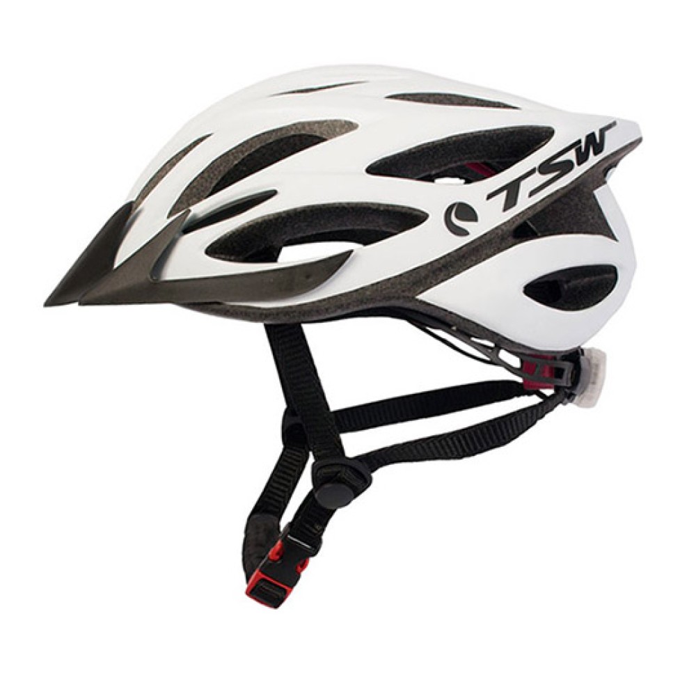 Capacete Ciclismo Adulto Hx06k +Led Medio Branco Fosco