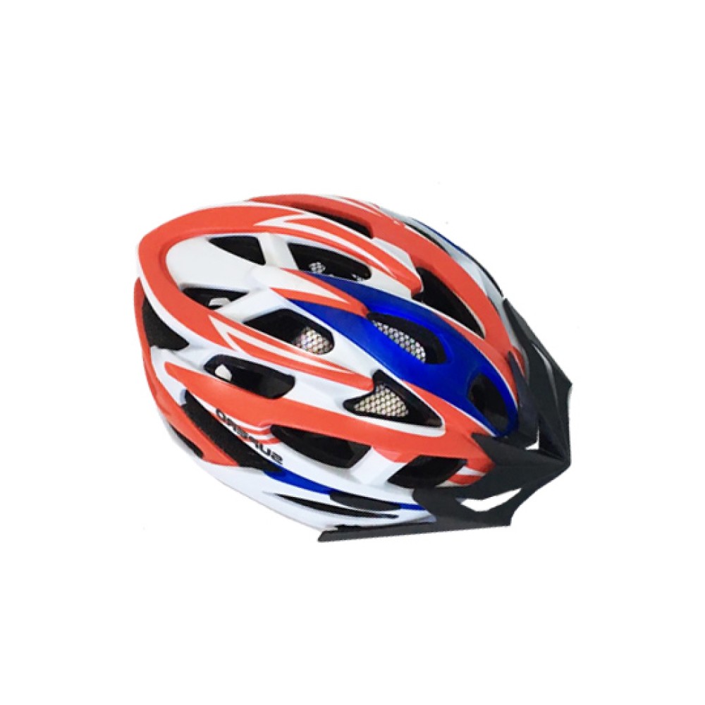Capacete Ciclismo Adulto Grande MV88 C/ Led  Verm e Azul