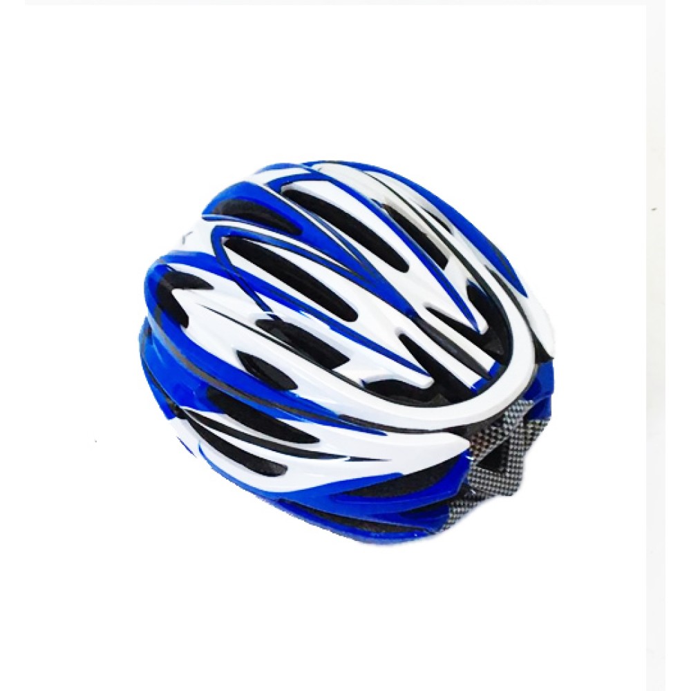 Capacete Ciclismo Adulto Medio MV32 C/ LED Branco C/ Azul e Preto Capacete Ciclismo Adulto Medio MV32 C/ LED Branco C/ Azul e Preto