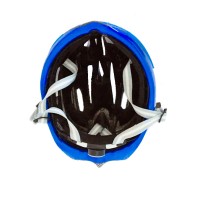 Capacete Ciclismo Adulto Medio MV32 C/ LED Branco C/ Azul e Preto