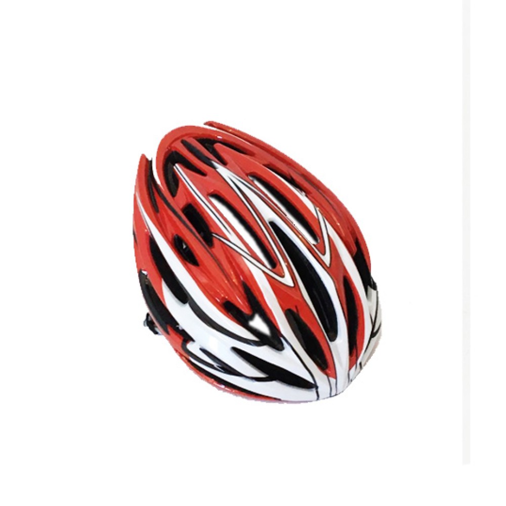 Capacete Ciclismo Adulto Medio MV32 C/ LED Preto Fosco C/Verm e Branco