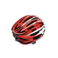 Capacete Ciclismo Adulto Medio MV32 C/ LED Preto Fosco C/Verm e Branco