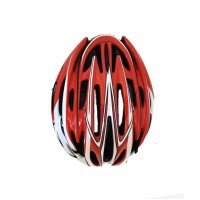 Capacete Ciclismo Adulto Medio MV32 C/ LED Preto Fosco C/Verm e Branco