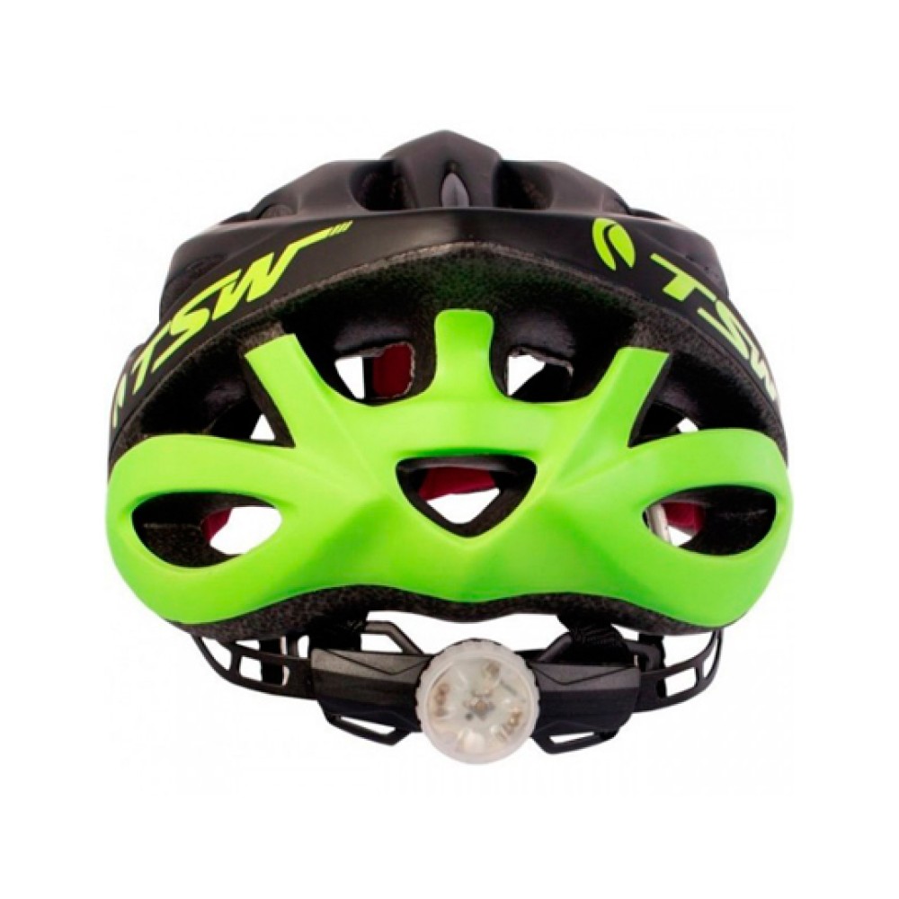 Capacete Ciclismo Adulto Hx06k + Led Grande Preto+Verde Capacete Ciclismo Adulto Hx06k + Led Grande Preto+Verde