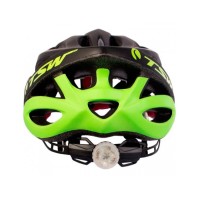 Capacete Ciclismo Adulto Hx06k + Led Grande Preto+Verde