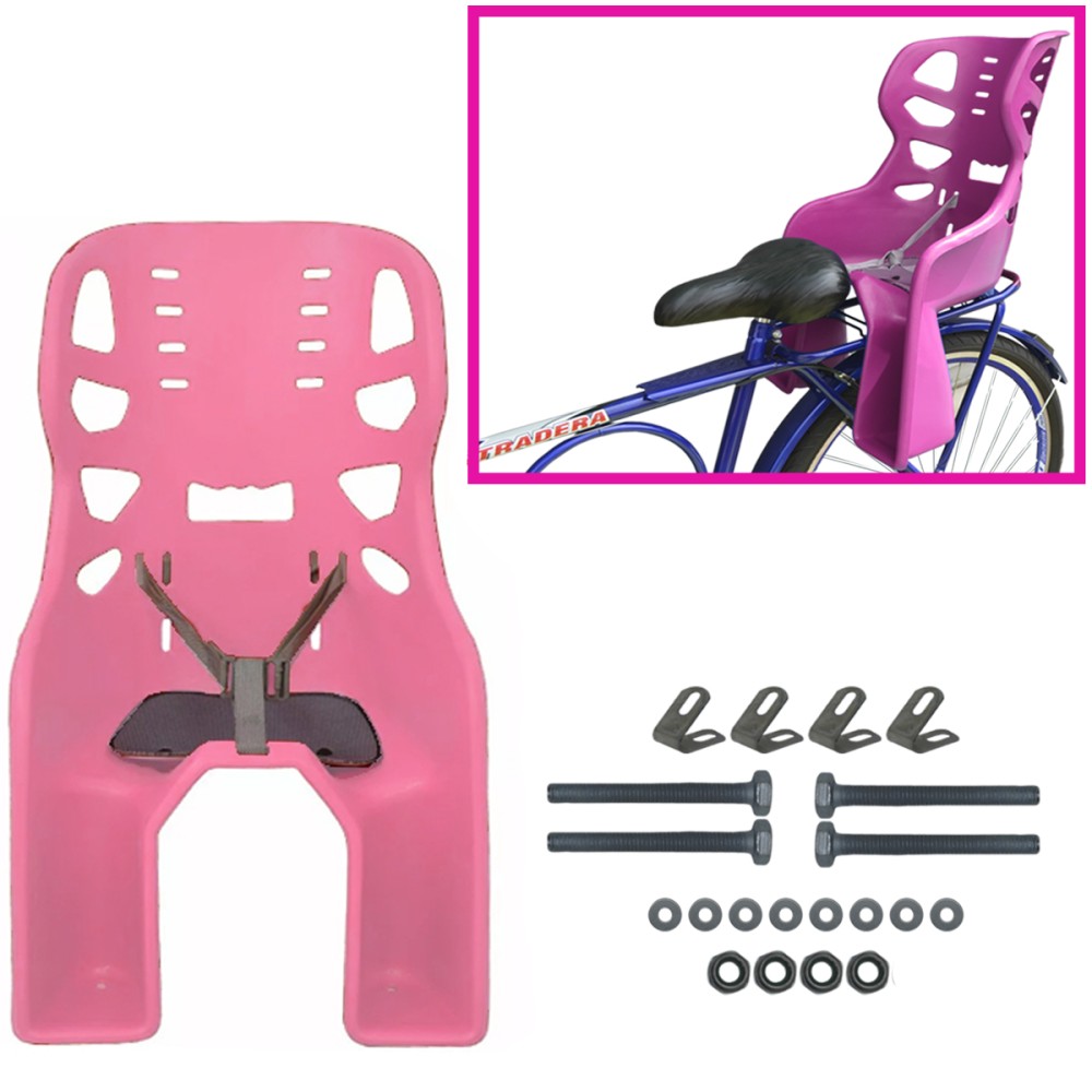 Cadeirinha Crianca Traseira Bagageiro Carona Bike Rosa