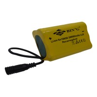 Bateria 4,2v Para Farol Led 6x18650 Recarregável