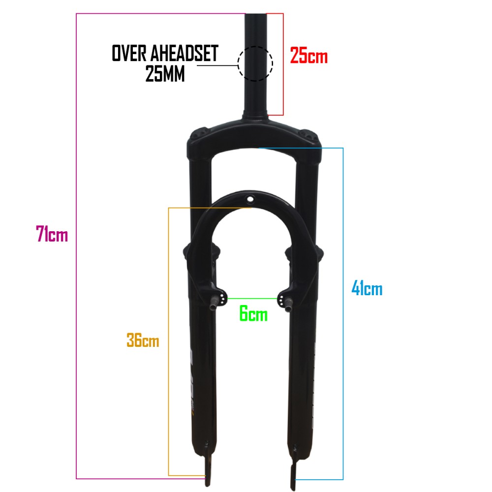 Garfo 26 MTB Suspensão Aço Over Disco Ahead MXFK-1B Preto Garfo 26 MTB Suspensão Aço Over Disco Ahead MXFK-1B Preto