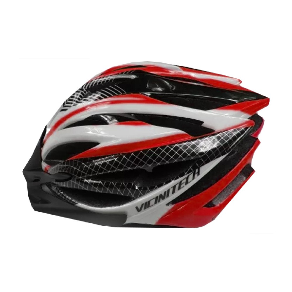 Capacete Ciclismo Vicinitech Stell-L C/ Led Adulto Grande Vermelho