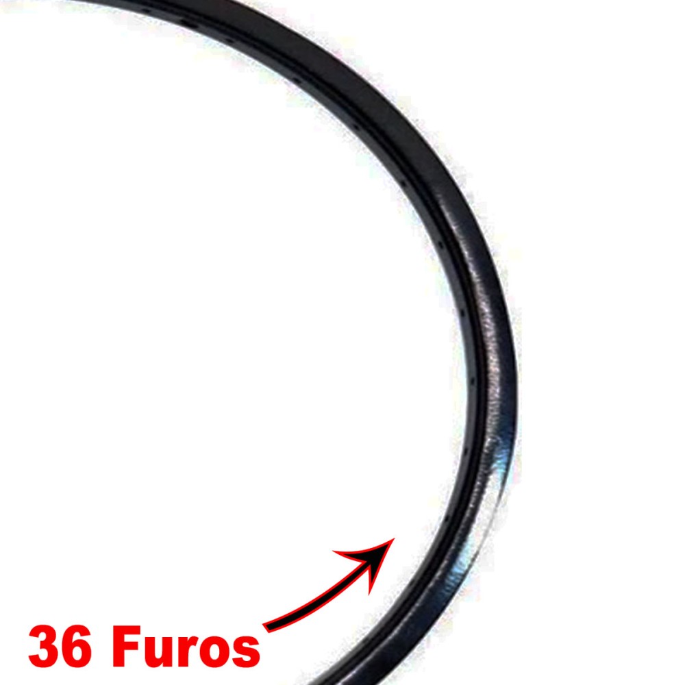 Aro 24x1.90 36F Mtb Alum Normal Preto Aro 24x1.90 36F Mtb Alum Normal Preto