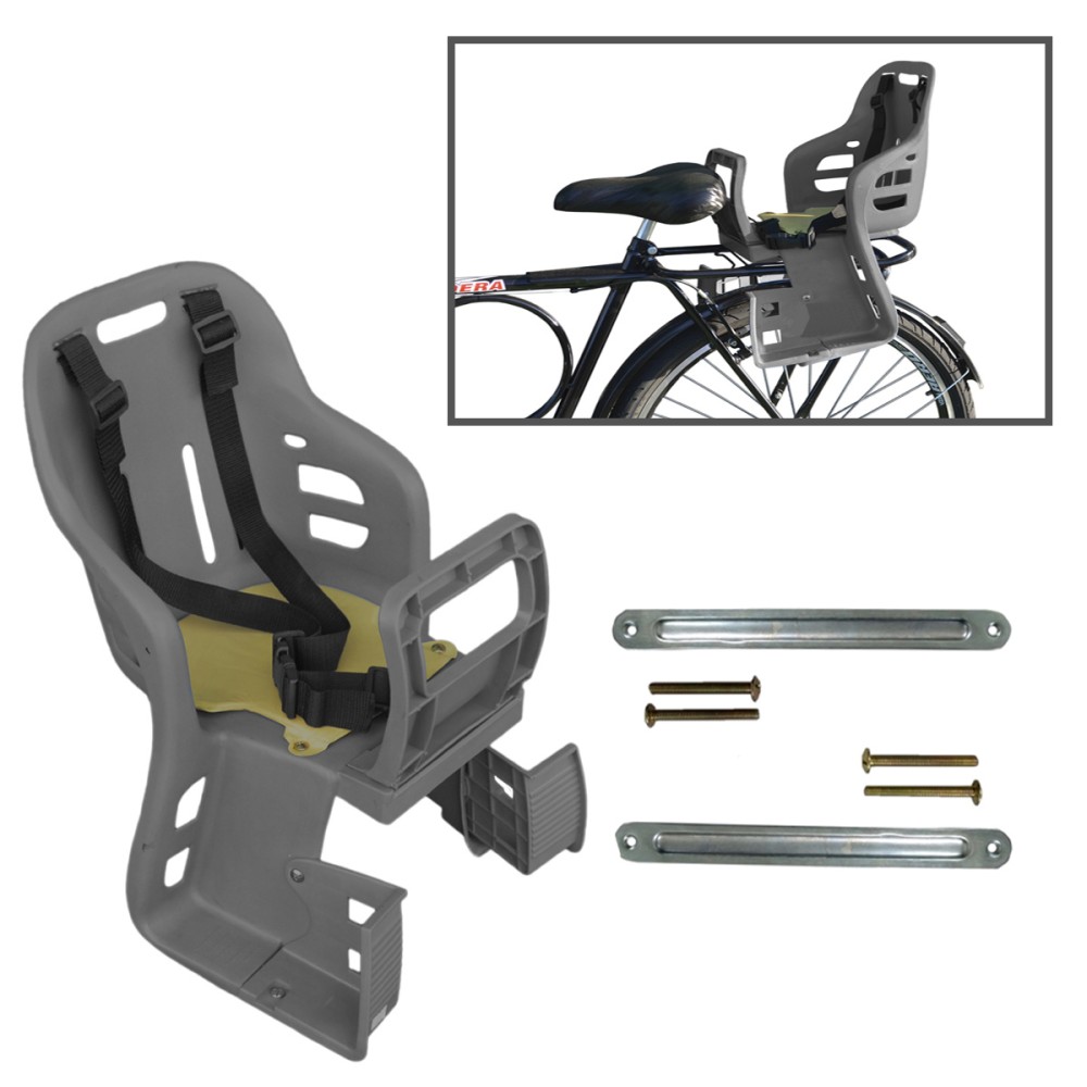 Cadeirinha Criança Bicicleta Traseira Bagageiro JS-048 Cinza