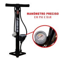 Bomba Oficina Aço Grande +Manômetro H1104 160 PSI Air Preto