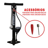 Bomba Oficina Aço Grande +Manômetro H1104 160 PSI Air Preto