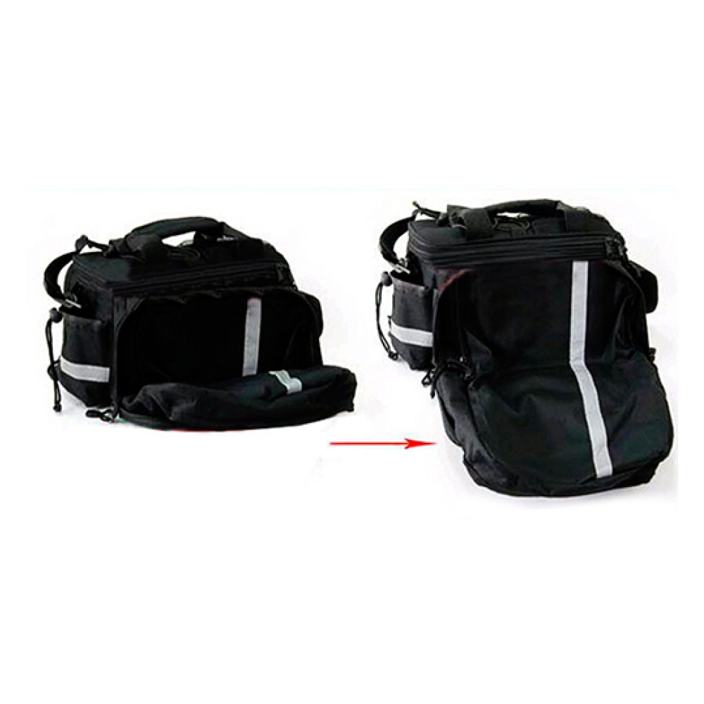 Bolsa Alforge Expansível Para Bike Bagageiro Traseiro Preto Bolsa Alforge Expansível Para Bike Bagageiro Traseiro Preto
