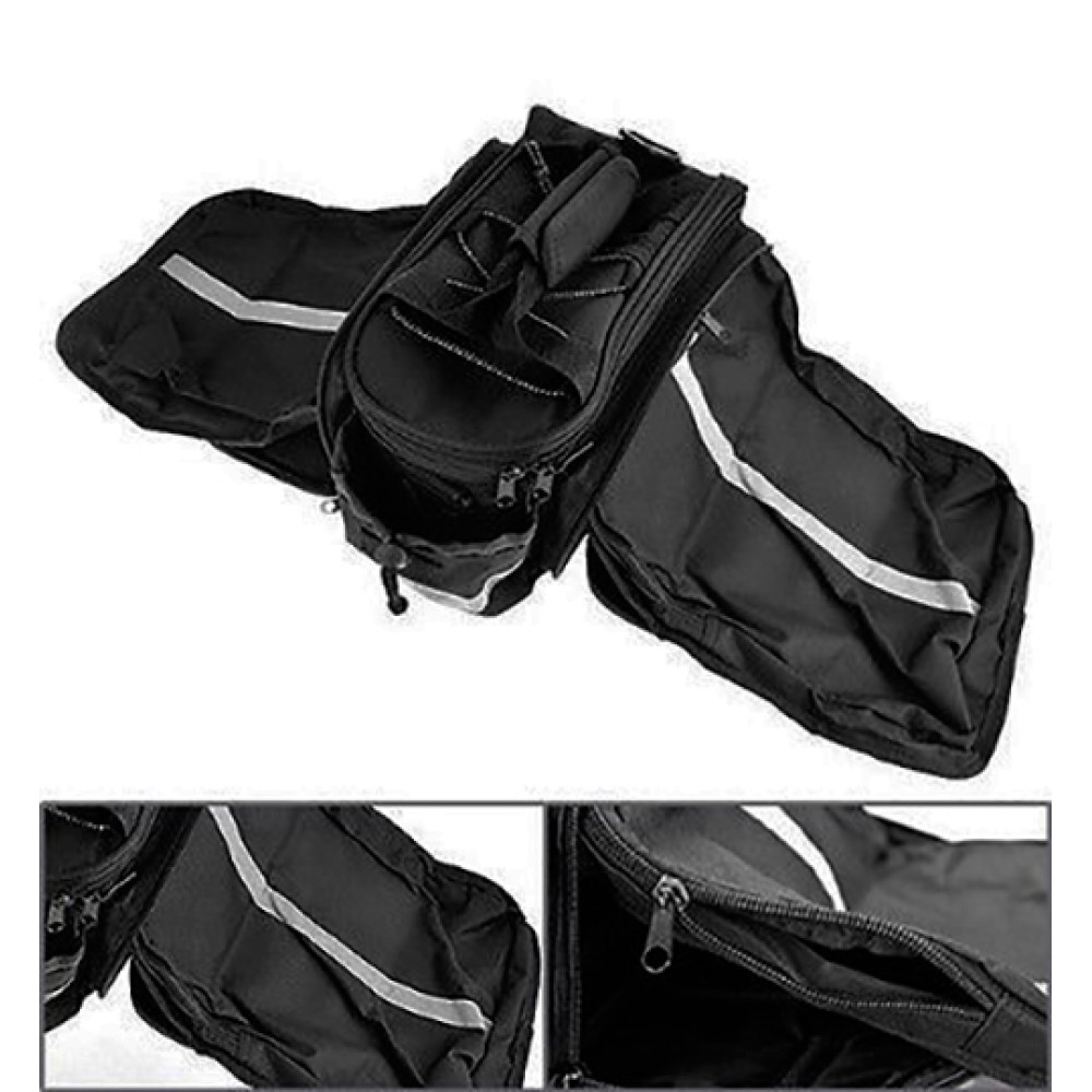 Bolsa Alforge Expansível Para Bike Bagageiro Traseiro Preto Bolsa Alforge Expansível Para Bike Bagageiro Traseiro Preto