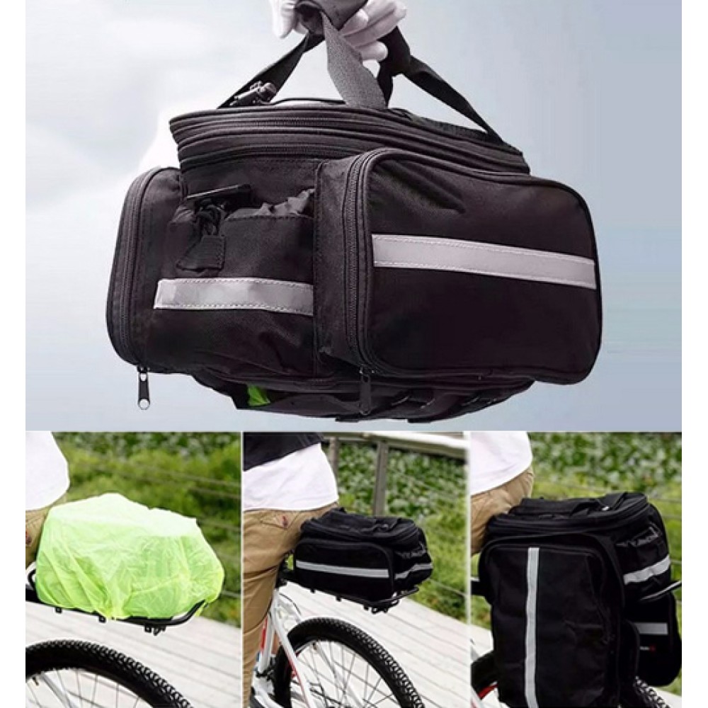 Bolsa Alforge Expansível Para Bike Bagageiro Traseiro Preto Bolsa Alforge Expansível Para Bike Bagageiro Traseiro Preto