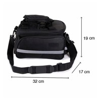 Bolsa Alforge Expansível Para Bike Bagageiro Traseiro Preto
