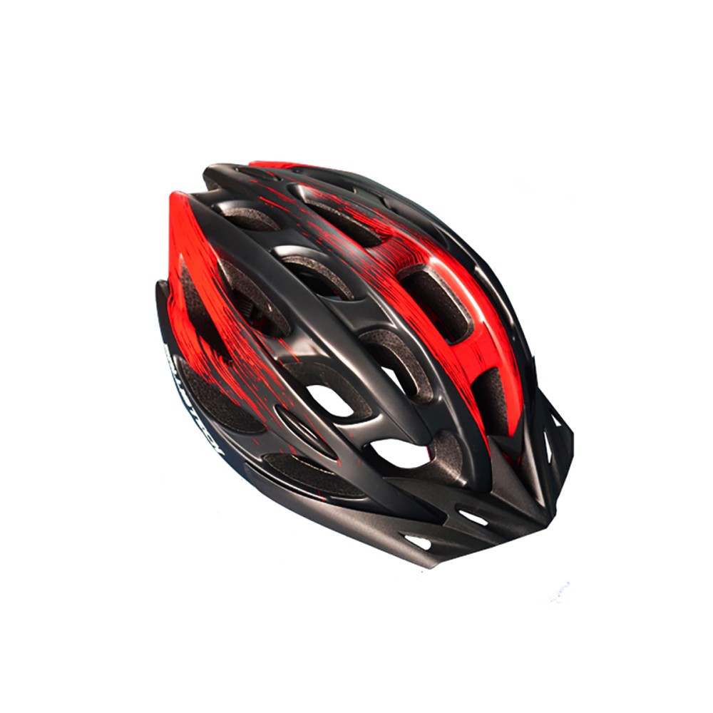 Capacete Ciclismo Ballistech C/ Led Preto Fosco C/ Vermelho