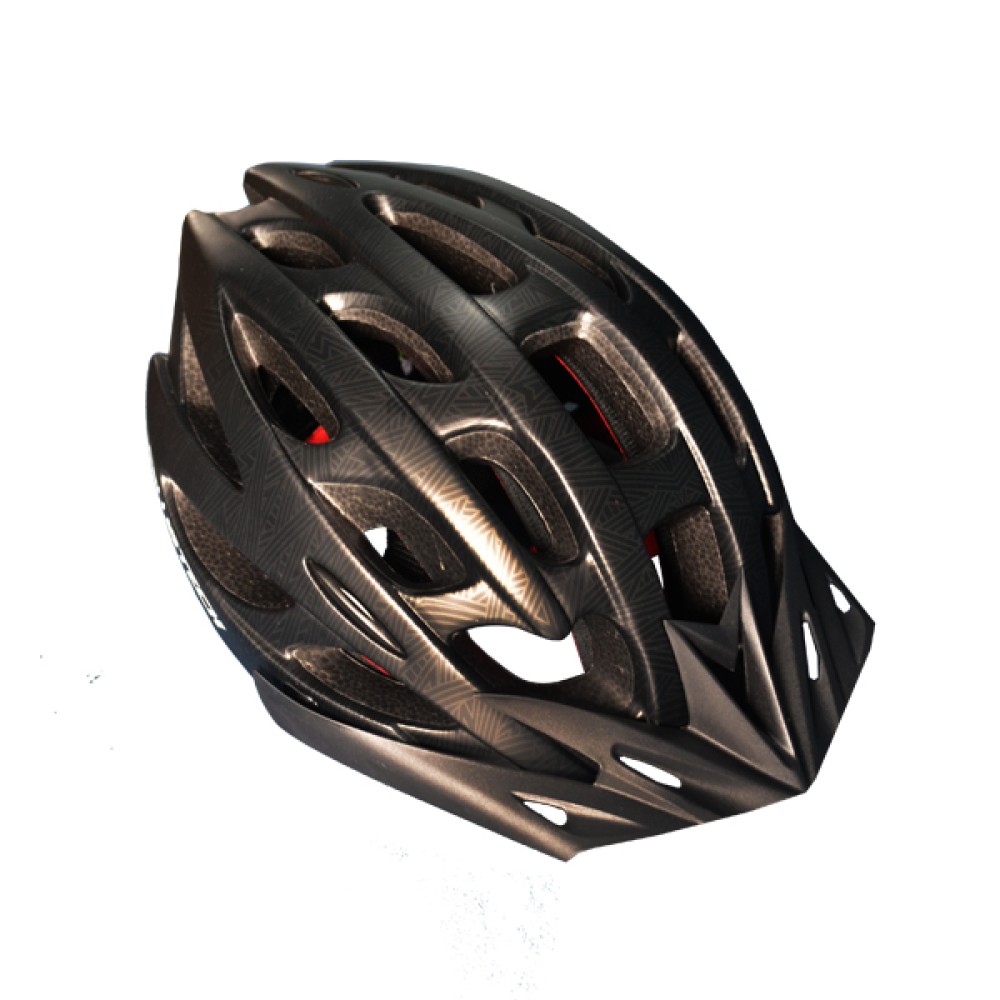 Capacete Ciclismo Ballistech C/ Led Preto Fosco Listrado