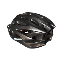 Capacete Ciclismo Ballistech C/ Led Preto Fosco Listrado