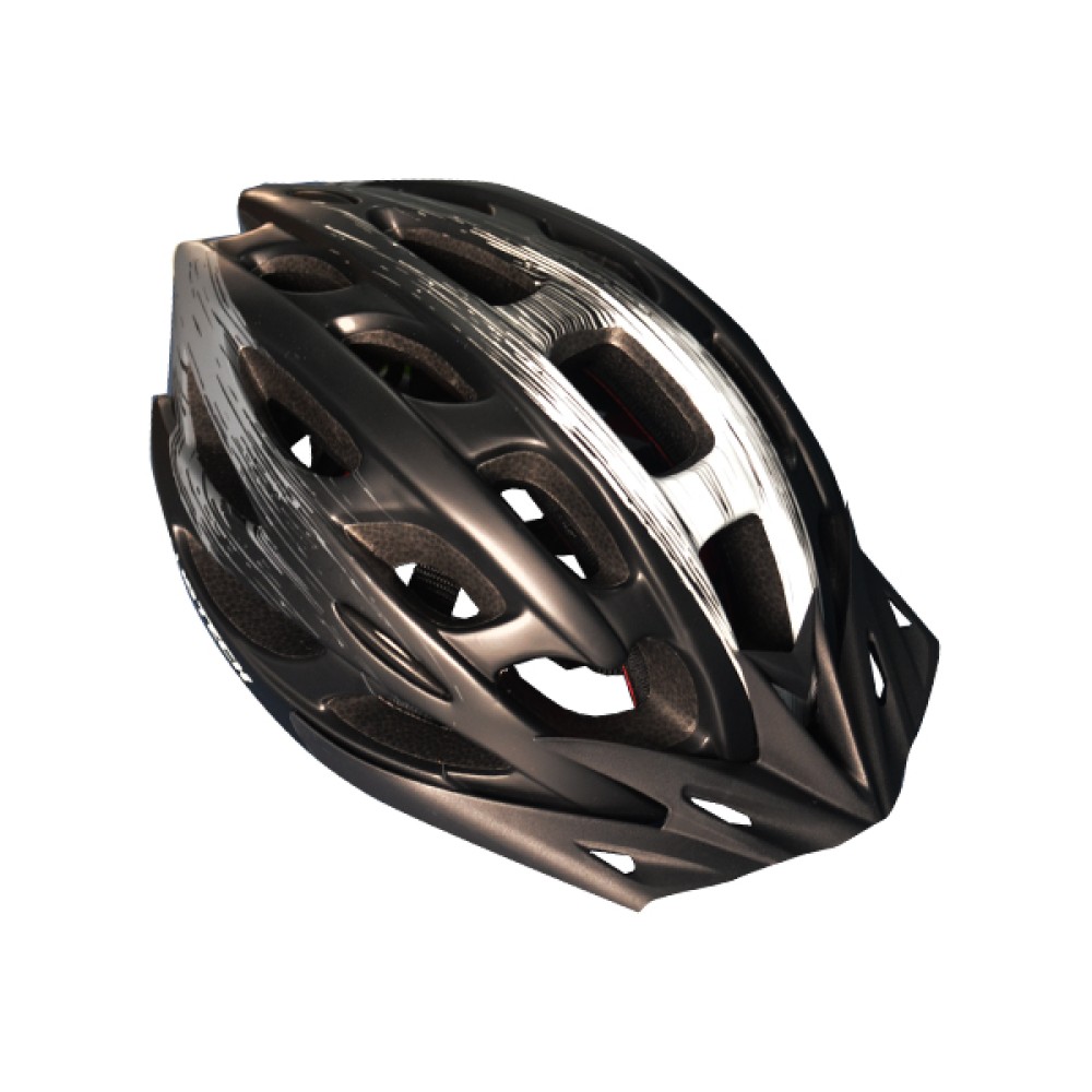 Capacete Ciclismo Ballistech C/ Led Preto Fosco C/ Branco