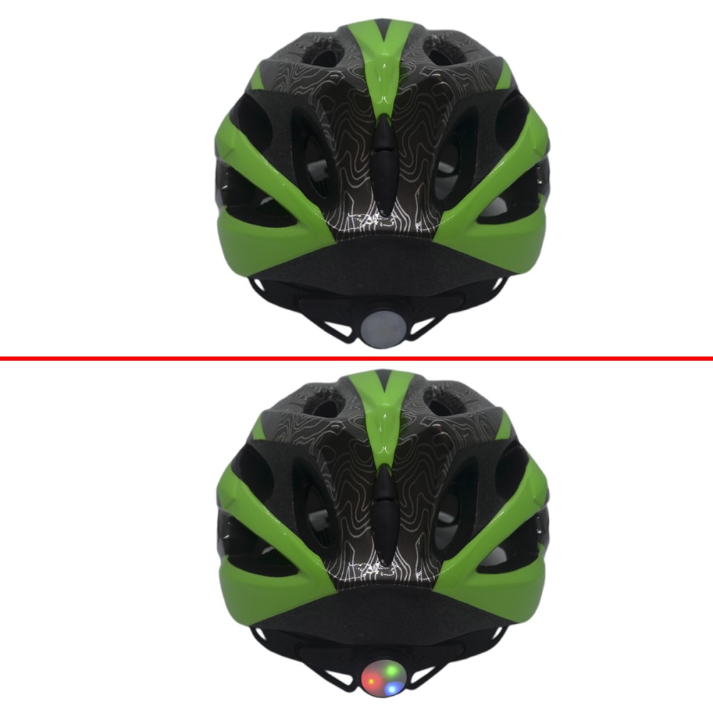 Capacete Ciclismo Element DG-040 C/ Led Adulto Grande Verde Capacete Ciclismo Element DG-040 C/ Led Adulto Grande Verde