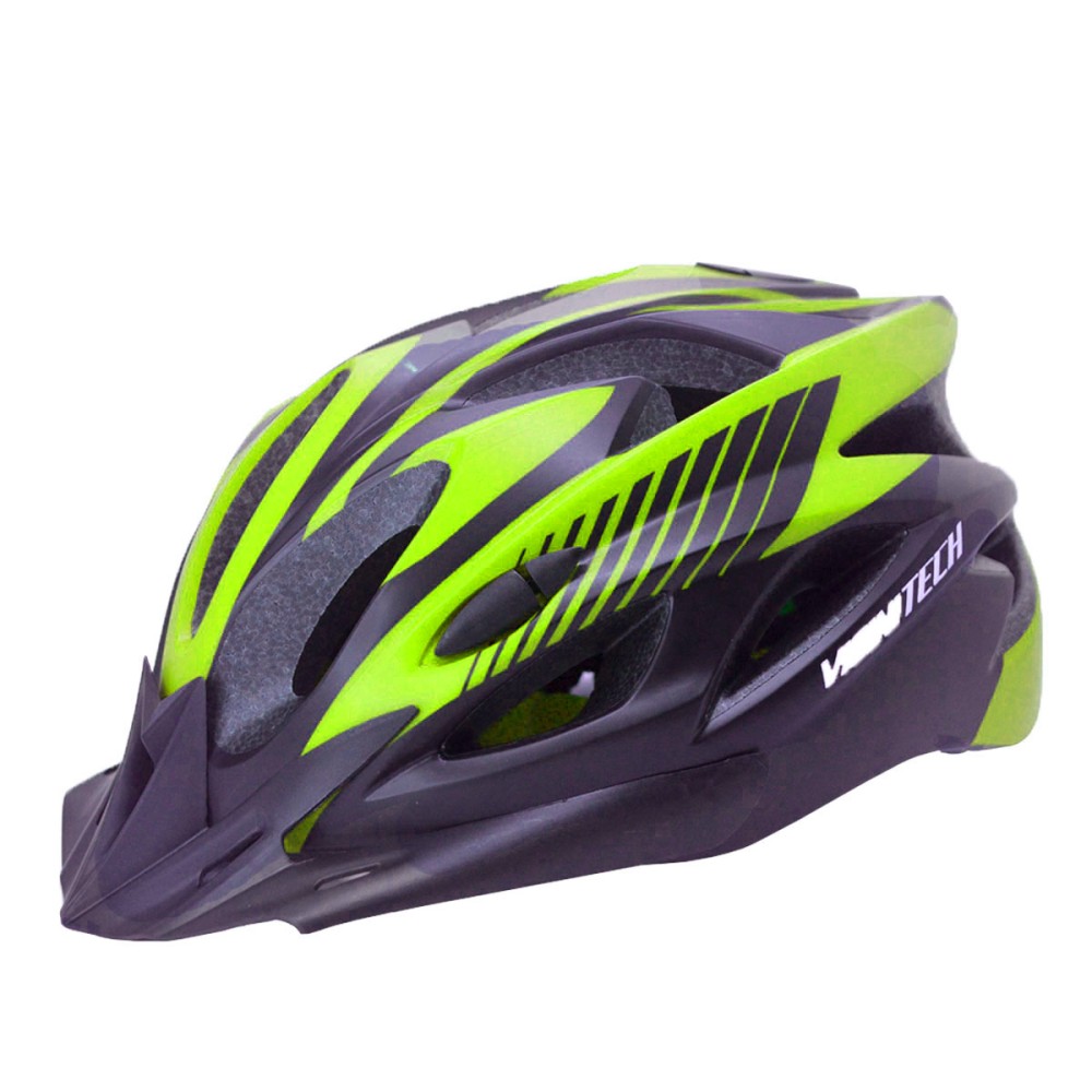 Capacete Ciclismo Adulto Vicinitech WT-012 Led Preto Amarelo Capacete Ciclismo Adulto Vicinitech WT-012 Led Preto Amarelo