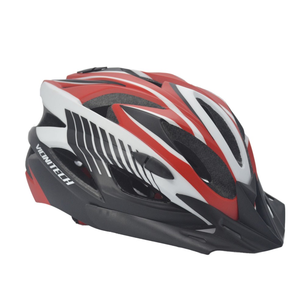 Capacete Ciclismo Adulto Vicinitech WT-012 Led Preto Verm Br