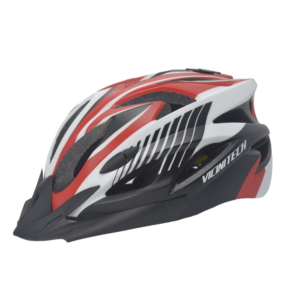 Capacete Ciclismo Vicinitech Médio WT-012 Led Preto Verm Bco Capacete Ciclismo Vicinitech Médio WT-012 Led Preto Verm Bco